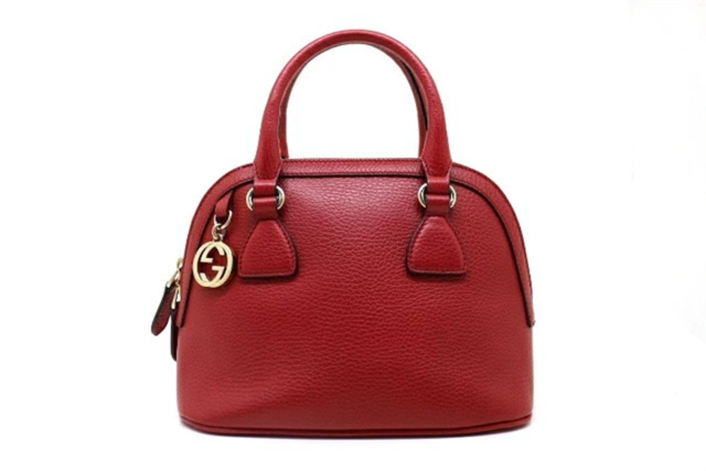 Gucci shoulder bag embossed leather red